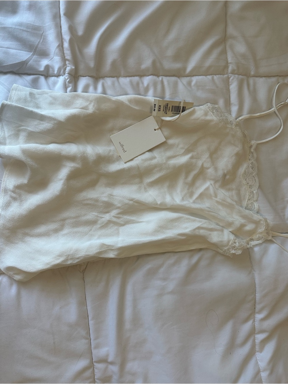 Aritzia Cream Lace-Trim Slip Chemise